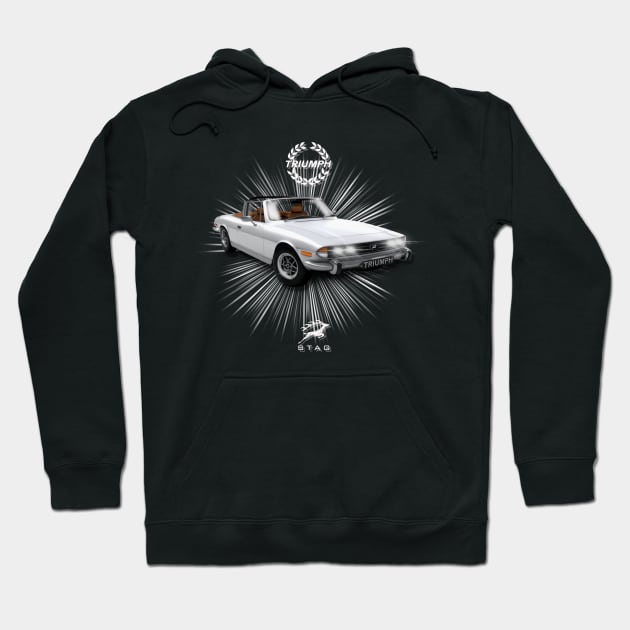 The Awsome Triumph Stag Motor Car Hoodie by MotorManiac